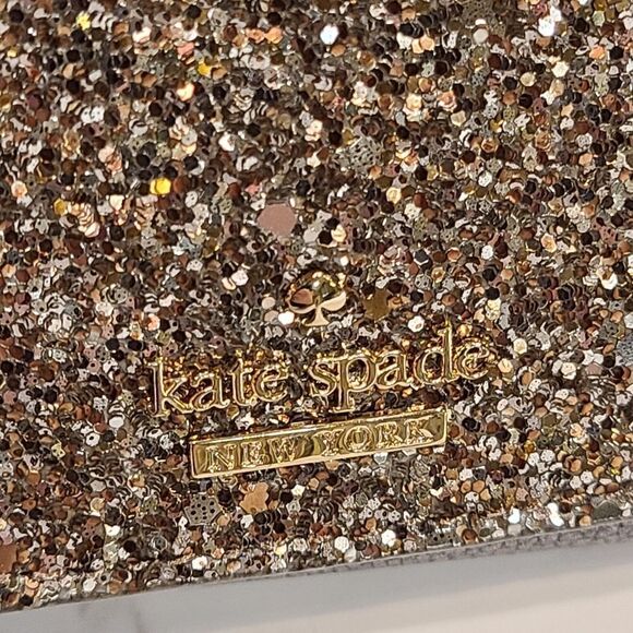 Kate Spade Gunmetal Gray Milou Laurel Way Glitter, RARE Wallet on a Chain - Picture 7 of 11